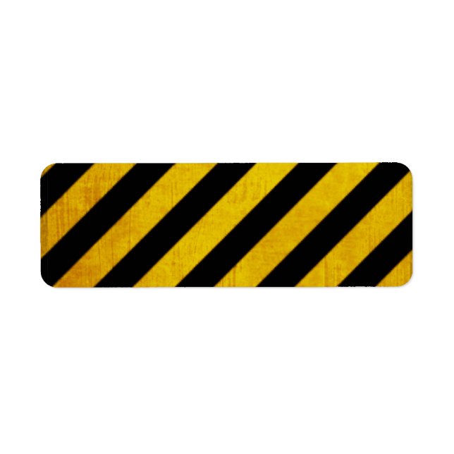 Grunge hazard stripe label (Front)