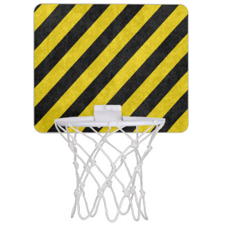 Grunge Hazard Stripe Mini Basketball Backboard