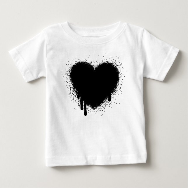 Grunge Heart - Black Baby T-Shirt (Front)