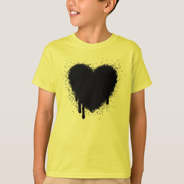 Grunge Heart - Black T-Shirt (Front)