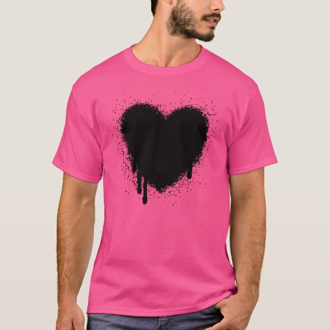 Grunge Heart - Black T-Shirt (Front)