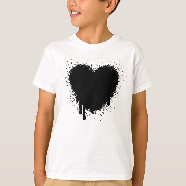 Grunge Heart - Black T-Shirt (Front)