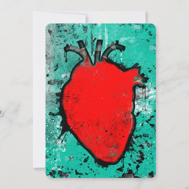 grunge heart invitation (Front)