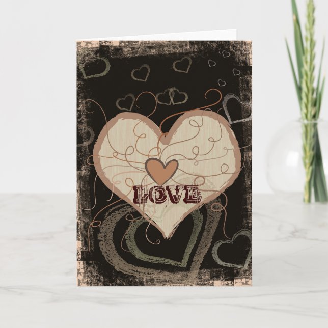 Grunge heart love card (Front)