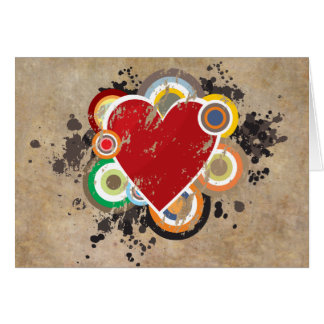 Grunge Heart with Rings Cards