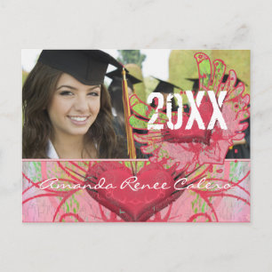 Grunge Hearts Class of Graduation Invitations