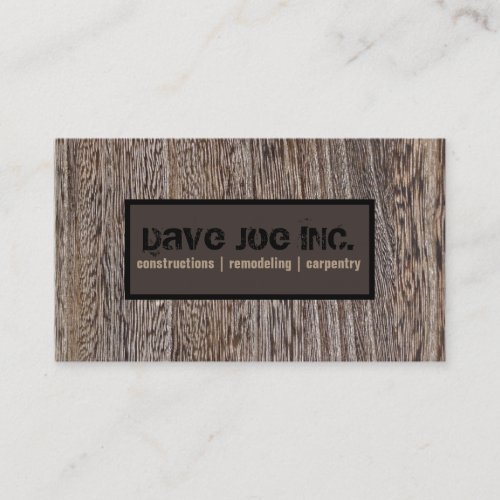 grunge hickory wood Construction Carpentry Business Card