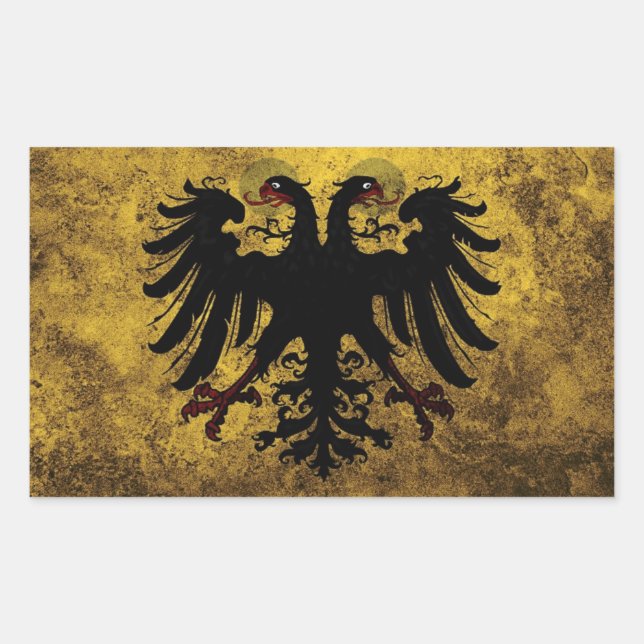 Grunge Holy Roman Empire Flag Rectangular Sticker (Front)