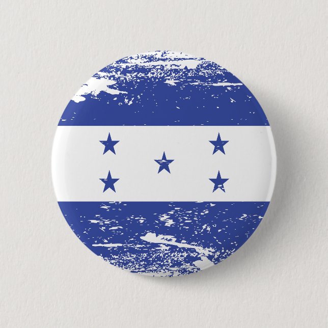Grunge Honduras Flag Button (Front)