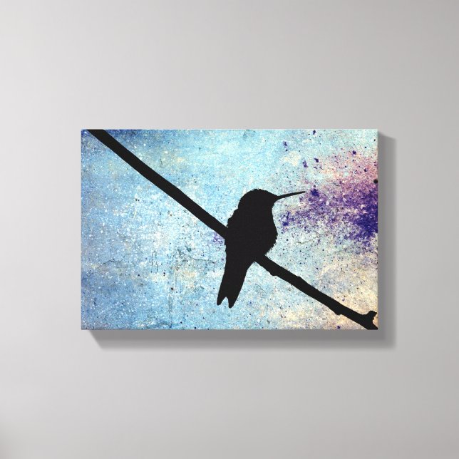 Grunge Hummingbird Canvas Print (Front)