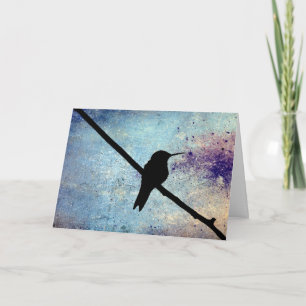 Grunge Hummingbird Card