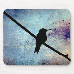 Grunge Hummingbird Mouse Pad