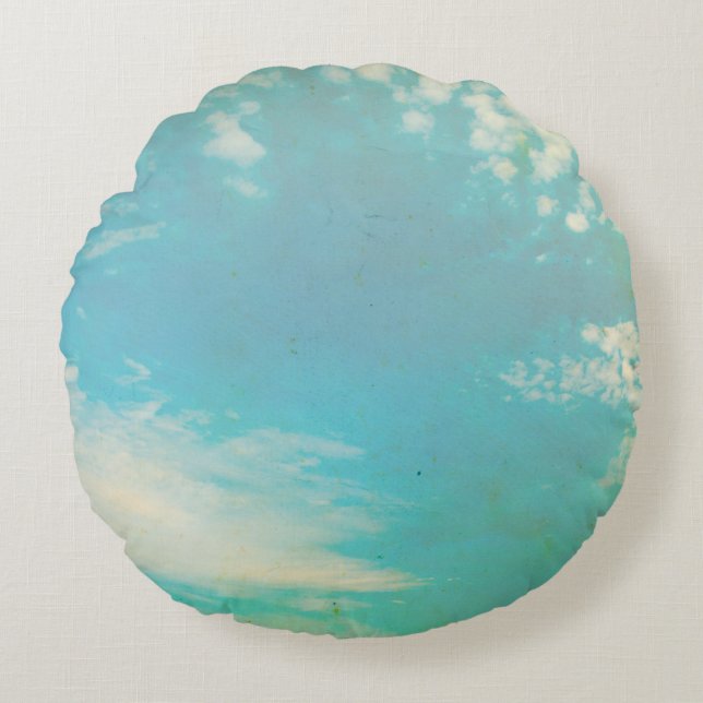 Grunge image of sky background. home decor, backgr round pillow (Front)