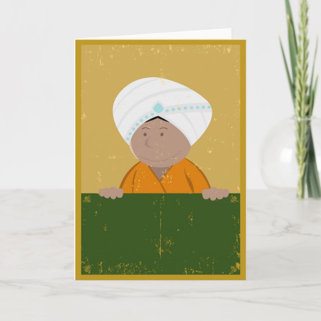 Grunge Indian Cartoon Background Holiday Card (Front)