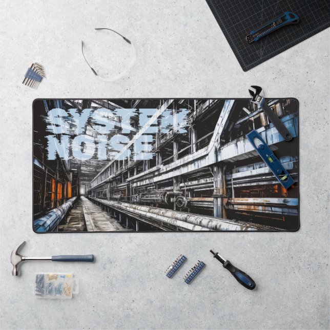 Grunge Industrial Factory Urbex System Noise Desk Mat (Workstation)