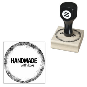 Grunge Ink Handmade With Love Rubber Stamp