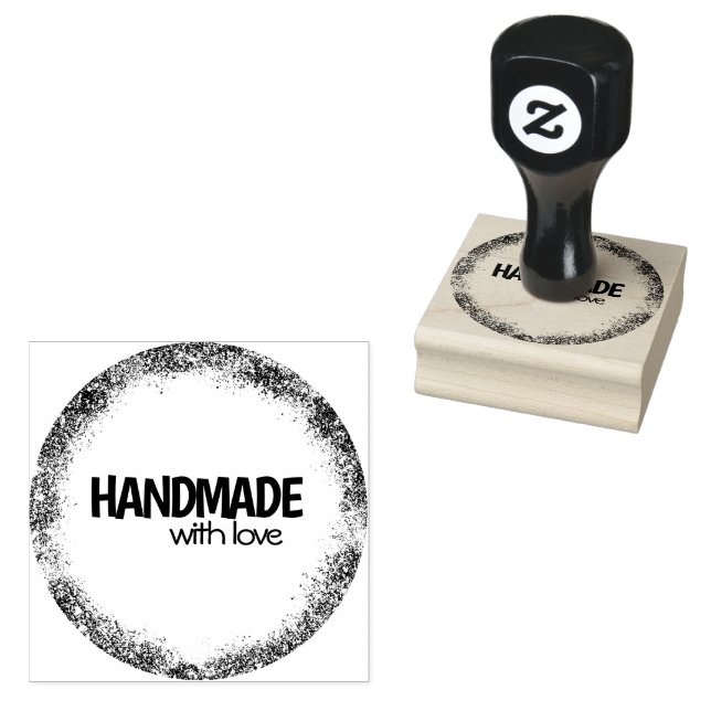 Grunge Ink Handmade With Love   Rubber Stamp (Stamped)
