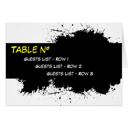Grunge Ink Stain Placeholder Card Template (Front Horizontal)