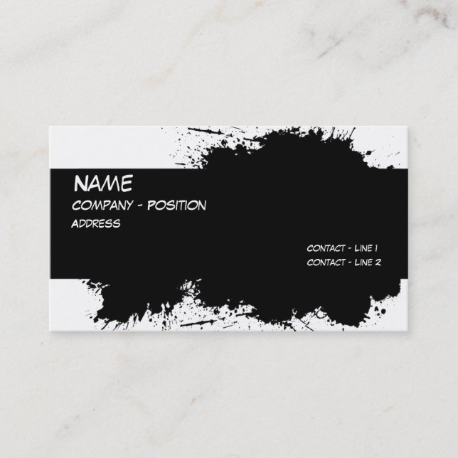 Grunge Ink Stain Template for business card (Front)