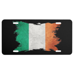 IRELAND Flag Custom License Plate IRISH Emblem PAINT Version II