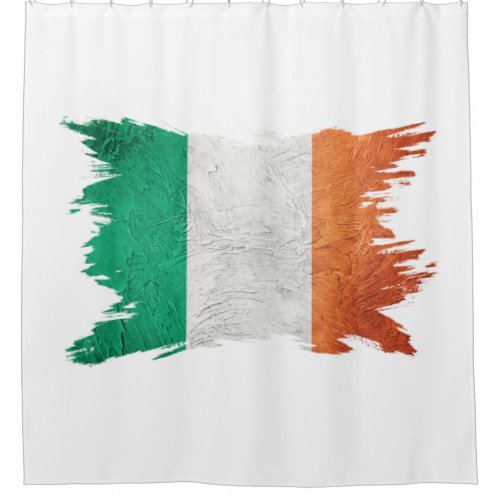 Grunge Ireland flag Brush stroke Irish flag Shower Curtain