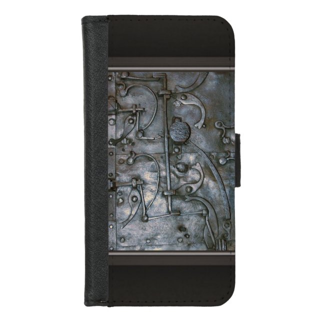 Grunge Iron Heavy Metal iPhone Wallet Case (Front)