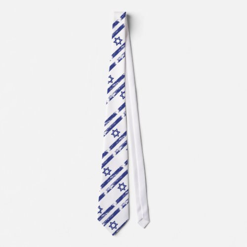 Grunge Israel Flag Neck Tie