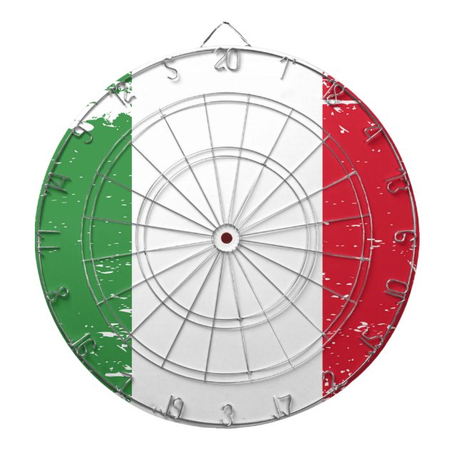 Grunge Italy Flag Dartboard (Front)