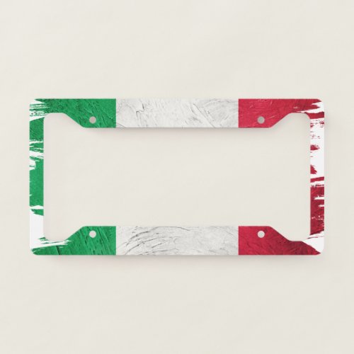 Grunge Italy flag Italian flag Brush stroke License Plate Frame