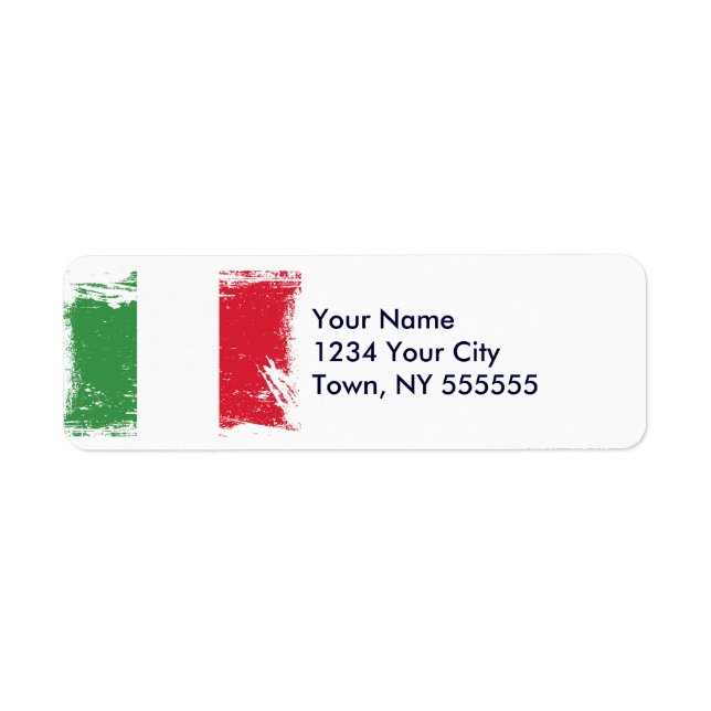 Grunge Italy Flag Label (Front)