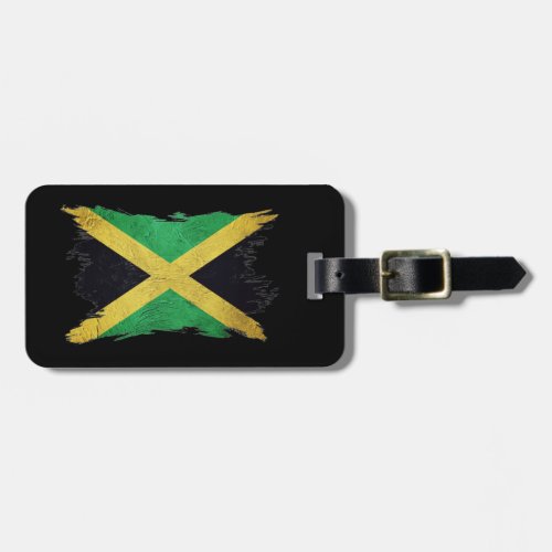 Grunge Jamaica flag Brush stroke Jamaica flag Luggage Tag