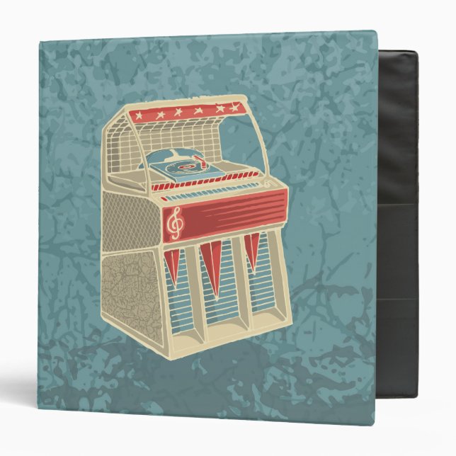 Grunge Jukebox 3 Ring Binder (Front/Inside)
