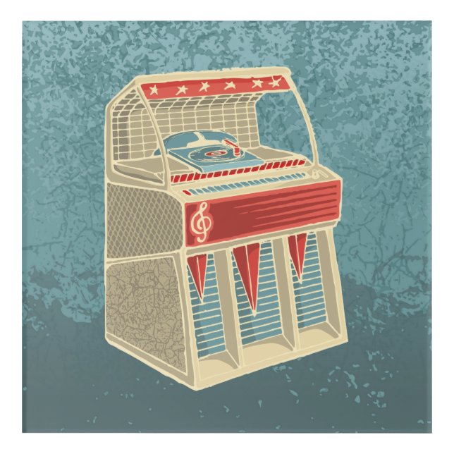 Grunge Jukebox Acrylic Print (Front)