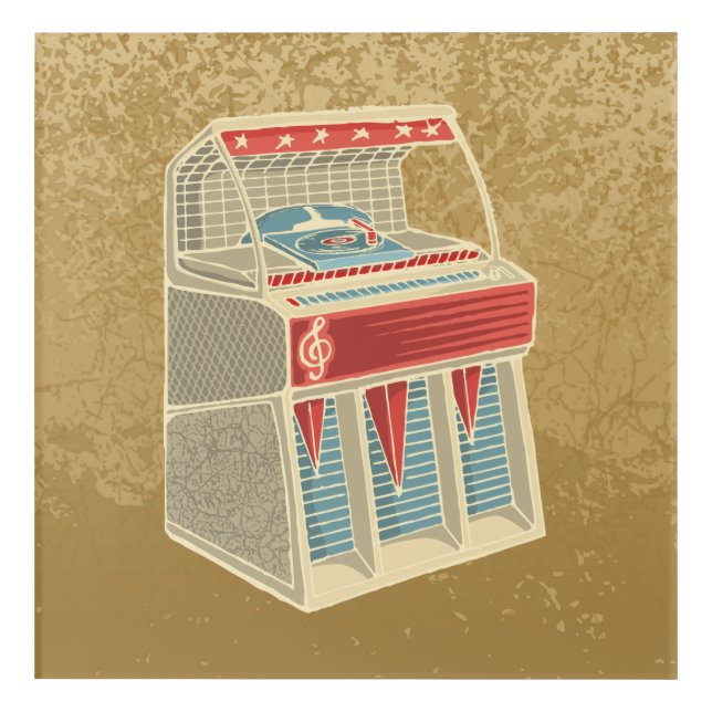 Grunge Jukebox Acrylic Print (Front)