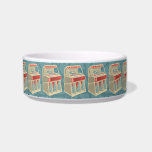 Grunge Jukebox Bowl<br><div class="desc">Grunge retro jukebox on muddy blue background.</div>