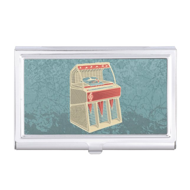 Grunge Jukebox Business Card Holder (Front)