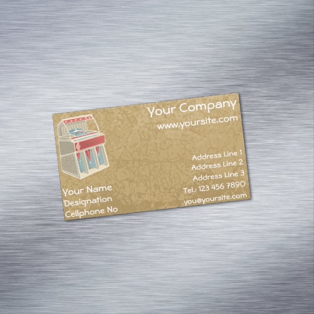 Grunge Jukebox Business Card Magnet (In Situ)