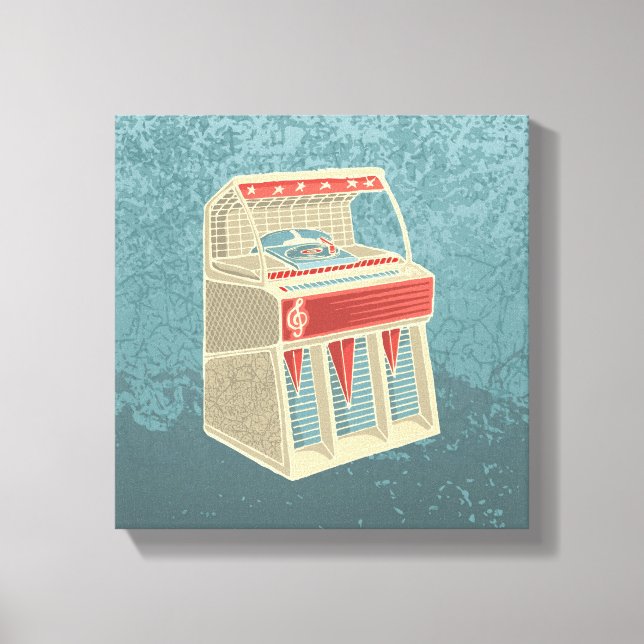 Grunge Jukebox Canvas Print (Front)
