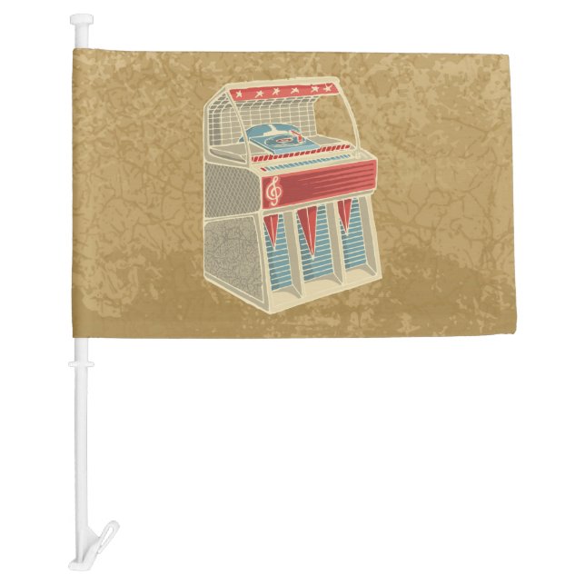 Grunge Jukebox Car Flag (Front)