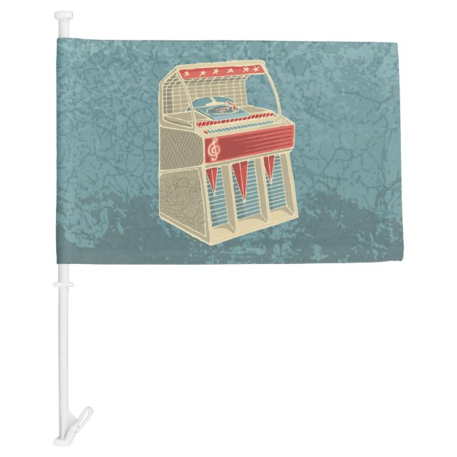 Grunge Jukebox Car Flag (Front)