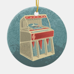 Grunge Jukebox Ceramic Ornament