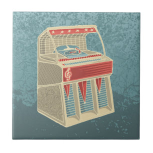 Grunge Jukebox Ceramic Tile