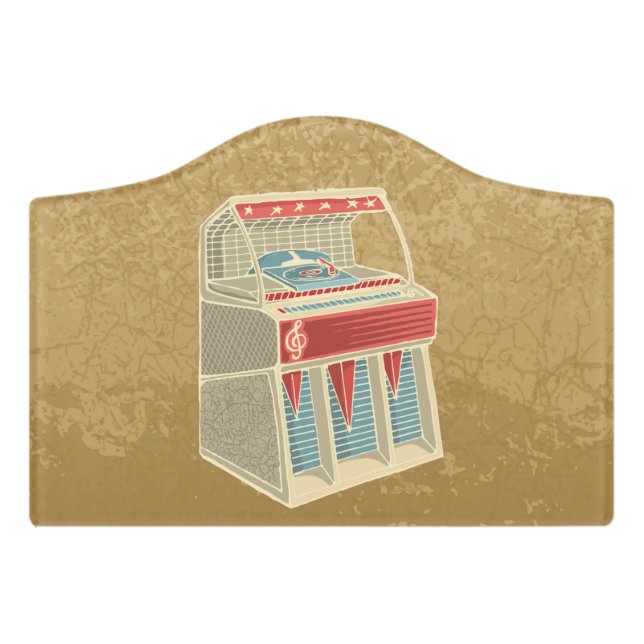 Grunge Jukebox Door Sign (Small Crest Front)