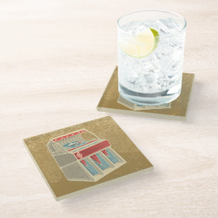Grunge Jukebox Glass Coaster