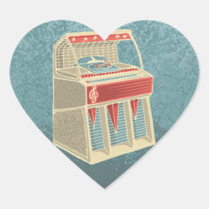 Grunge Jukebox Heart Sticker