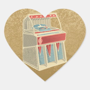 Grunge Jukebox Heart Sticker