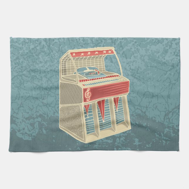 Grunge Jukebox Kitchen Towel (Horizontal)