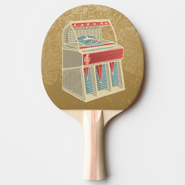 Grunge Jukebox Ping-Pong Paddle (Front)