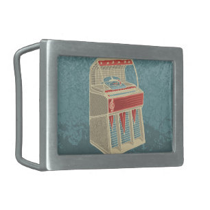 Grunge Jukebox Rectangular Belt Buckle