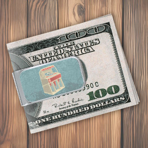 Grunge Jukebox Silver Finish Money Clip